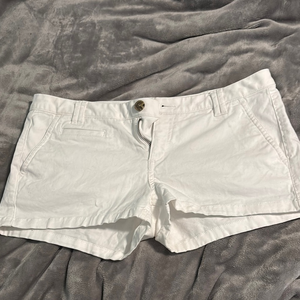 Express White Cargo Shorts Cotton Twill
